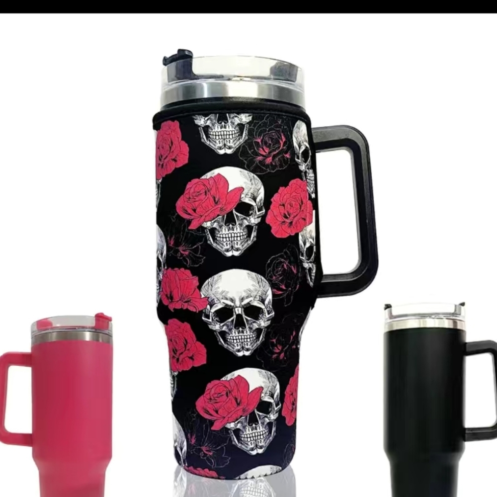 40oz skull insulated Cup sleeve